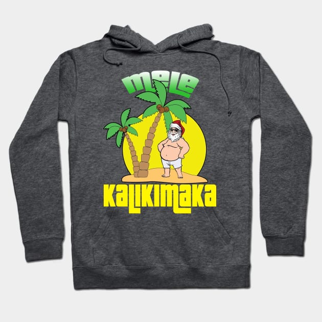 Mele Kalikimaka Christmas Santa Shaka Hawaii Hoodie by intelus